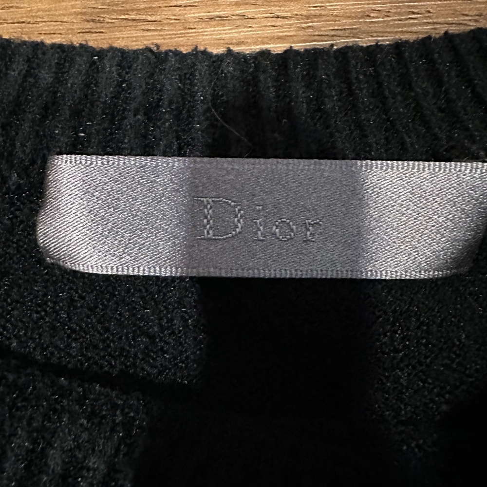 Dior homme vanitas Black wool cashmere blend Sweater with Floral Patches medium - Picture 4 of 8